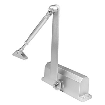 Heavy Duty Aluminum Commercial Door Closer,99lbs-142lbs Overhead Fire Rated Door Closer Two Independent Valves Control Sweep For Residential Commercial Use