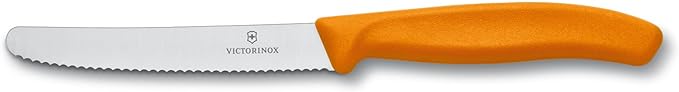 Victorinox Swiss Classic 4-1/2-Inch Utility Knife with Round Tip, Orange Handle