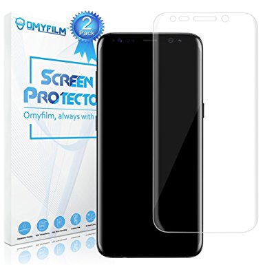 OMYFILM Samsung Galaxy S8 Plus Screen Protector [Case Friendly] [Not Glass] Full Coverage PET Screen Protector for Galaxy S8 Plus (2 Pack, Clear)
