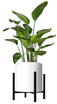 Mkono Plant Stand Mid Century Modern Tall Flower Pot Stands Indoor Outdoor Metal Potted Plant Holder, Plants Display Rack Fits Up to 14 Inch Planter(Planter Not Included)