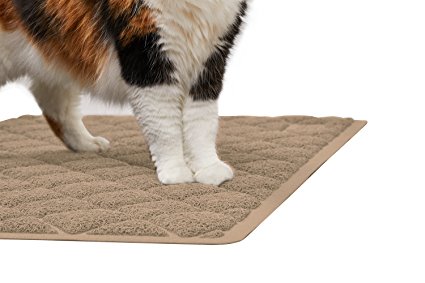 The Original GORILLA GRIP (TM) Premium Non-Slip Cat Litter Mat, Phthalate Free, Traps Litter from Box and Paws, Soft on Sensitive Kitty Paws, Easy to Clean, Durable