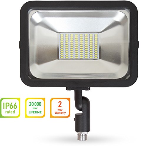 LLT LED COMPACT Floodlight with Arm SMD Outdoor Landscape Security Waterproof 50W 5000K (Daylight)