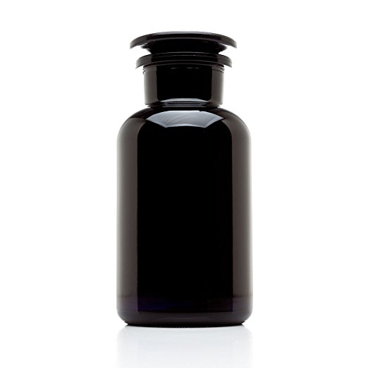 Infinity Jars 500 ml (17 fl oz) Black Ultraviolet All Glass Refillable Empty Apothecary Jar