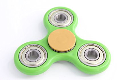 WeFidget's Original Gold Button Standard EDC Fidget Spinner, Relieve your Stress, Anxiety, ADHD (Green)