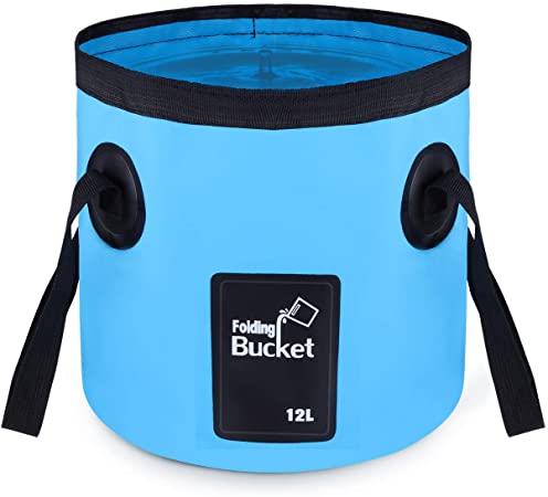 Maryya Collapsible Bucket 5 Gallon, Portable Foldable Bucket Water Container Wash Basin, Bait Bucket Ice Fishing Bucket Canvas Bucket, Camping Gear Portable Sink Lightweight & Durable