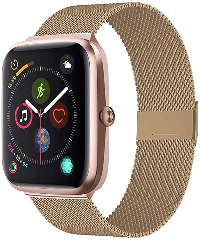 Adooson Compatible with Apple Watch Band Series 6 38/40/42/44mm,Stainless Steel Replacement Bands for Watch Series SE/6/5/4/3/2/1(Rose Gold, 38mm/40mm)