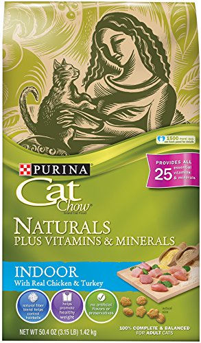 Purina Cat Chow Naturals Indoor Plus Vitamins & Minerals Adult Dry Cat Food - (4) 3.15 Lb. Bags