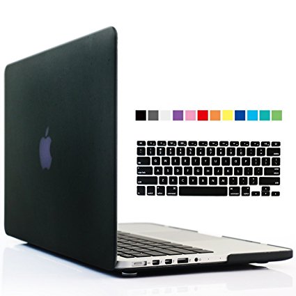 Eastchina® 2 in 1 Ultra Slim Light Weight Soft-Touch Hard Shell Case Cover for Apple Macbook Pro 13.3'' with Retina display, Model: A1502 | A1425 (Macbook Pro 13" with Retina Display, Black)