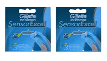 Gillette for Women Sensor Excel , 3 Count Refill Blade Cartridges (Pack of 2)   FREE Curad Bandages, 8 Ct.