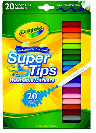 Crayola Washable Super Tips (5 Fun-Scented Markers Included), 20 Count