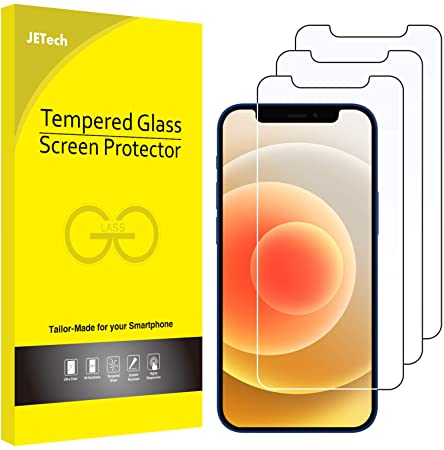 JETech Screen Protector for iPhone 12/12 Pro 6.1-Inch, Tempered Glass Film, 3-Pack