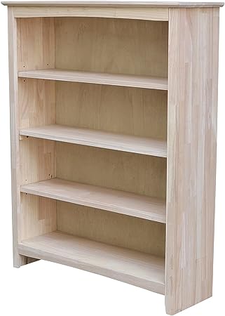 International Concepts 38" Wide Shaker Bookcase - 48 in H - Unfinished