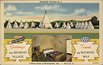 Wigwam Village 5 Birmingham, Alabama Original Vintage Postcard