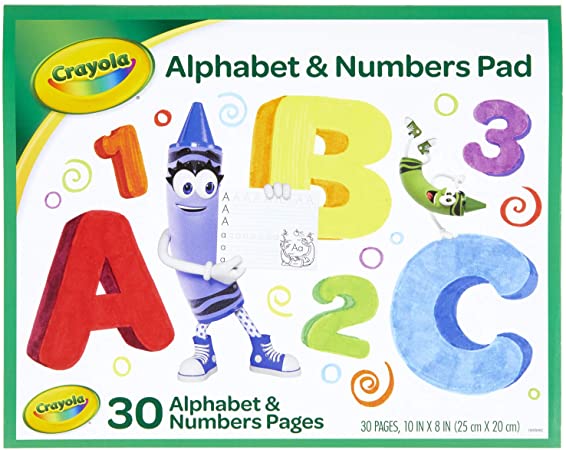 Crayola Alphabet Pad, Tracing Worksheets, 30 Pages, White, 10 x 8 Inches (993406)