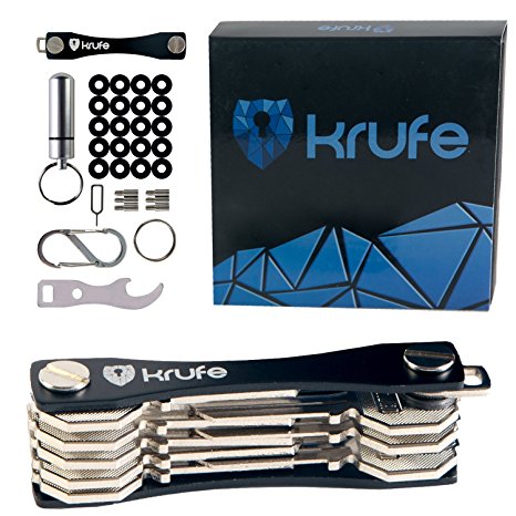 Smart Key Organizer by Krufe| Compact and Expandable Key Holder with Sim Card and Bottle Opener, Keychain Ring, Double Loop and Expansion Pack   eBook on Better Organizing Skill