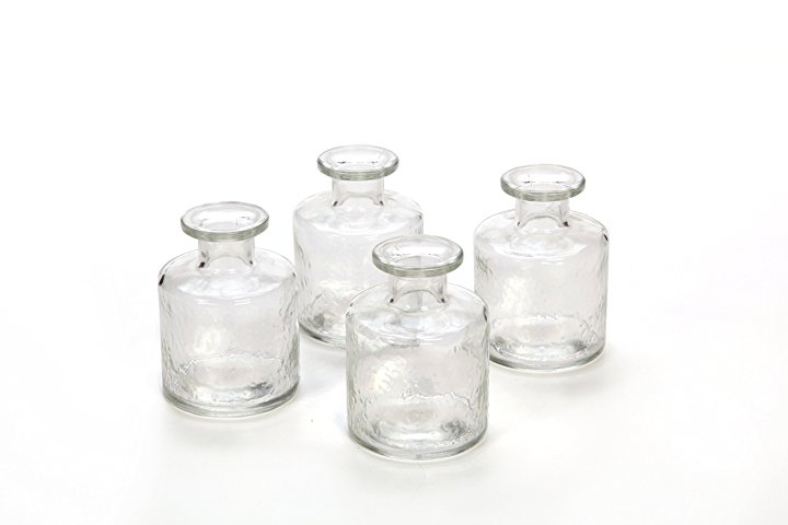 Hosley's Set of 4 Glass Diffuser Bottles - 100ml. Ideal for Use with Essential Oils, Hosley Replacement Diffusers & Hosley Reed Sticks, Diy, Crafts