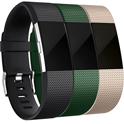 Maledan Replacement Bands for Fitbit Charge 2, 3 Pack