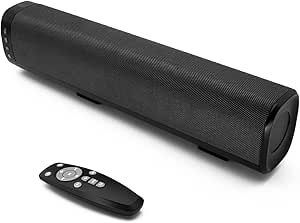 Small Soundbar for TV, AUEEDS 50W 16-Inch Ultra Slim Mini Surround Soundbar TV Speakers System, Adjustable 3 EQ Modes, BT5.0/ARC/Opt/USB/AUX, 3D Surround Sound for Home Theater, for 4K & HD TVs