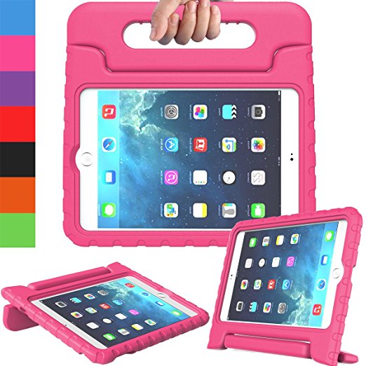 AVAWO Apple iPad Mini 1 2 3 Kids Case - Light Weight Shock Proof Handle Stand Kids for iPad Mini, iPad Mini 3rd Generation, iPad Mini 2 with Retina Display - Rose