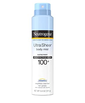 Neutrogena Ultra Sheer Body Mist Sunscreen, SPF 100  5 oz (Pack of 3)