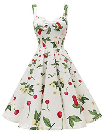 DRESSTELLS 1950s Retro Audrey Swing Pinup Rockabilly Dress Pleated Vintage Dress