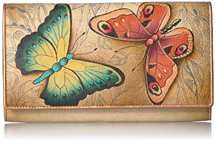 Anuschka Women's Hand Painted RFID Blocking Two Fold French Wallet
