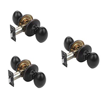 Dynasty Hardware ASP-82-12P Aspen Door Knob Passage Set, Aged Oil Rubbed Bronze, Contractor Pack (3 Pack)
