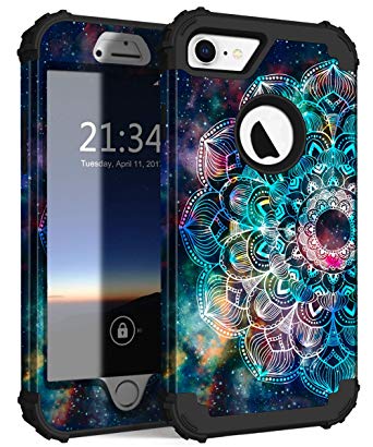 Hocase iPhone 8 Case/iPhone 7 Case, Shockproof Protection Heavy Duty Hard Plastic Silicone Rubber Bumper Full Body Protective Case for iPhone 8/iPhone 7 (4.7-inch Display) - Manala in Galaxy