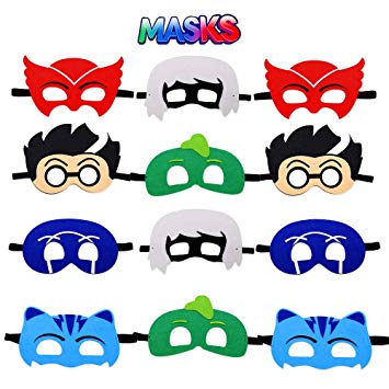 Cartoon Heros Felt Masks 12 pcs Party Supplies Cosplay Character Mask Party Favors for Kids Boys or Girls