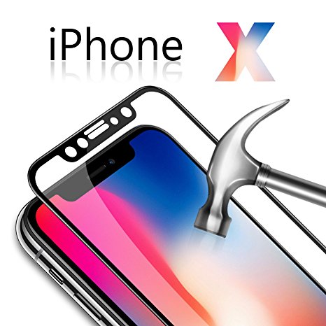 Iphone X Screen Protector,Iphone 10 Screen Protector, Bepack 3D Full Coverage Tempered Glass Screen Protector Perfect Fit for Apple 5.8 inch