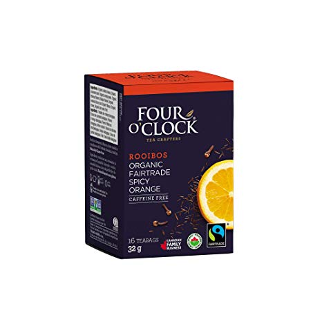 Four O'Clock Rooibos Spicy Orange Herbal Tea Organic Fairtrade Non-GMO