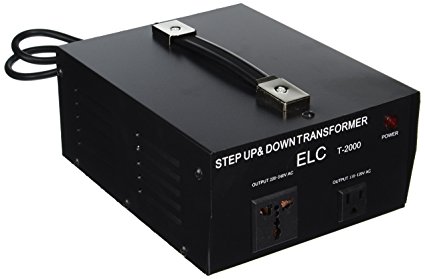 ELC T-2000 2000-Watt Voltage Converter Transformer - Step Up/Down - 110V/220V - Circuit Breaker Protection