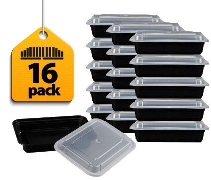 Fitpacker XL Meal Prep Containers - 38oz Portion Control Lunch Box - 16 Pk