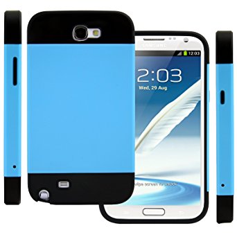 Galaxy Note 2 Case (Blue / Black), CellJoy® [Vivid Hybrid] **Dual Layer** TPU Case Phone Cover Skin **Card Storage** For Samsung Galaxy Note II N7100 N7105