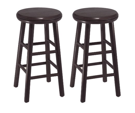 Winsome Wood 24-Inch Swivel Bar Stools Dark Espresso Finish Set of 2