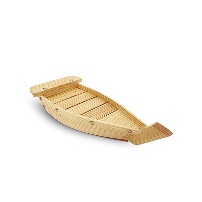 HUANGYIFU Small Natural Wooden Sushi Serving Tray Plate Boat-Display Boat-1piece-33/37/42cm