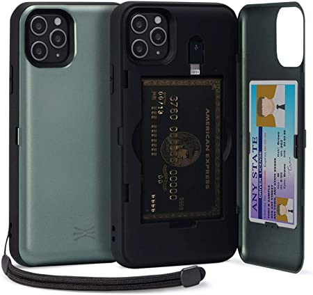 TORU CX PRO iPhone 11 Pro Max Case Wallet Green with Hidden Credit Card Holder ID Slot Hard Cover, Strap, Mirror & Lightning Adapter for Apple iPhone 11 Pro Max (2019) - Midnight Green