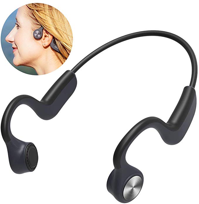 AKASO Bone Conduction Headphones Open Ear Wireless Headphones with Bluetooth 5.0 Sports Headsets for Jogging Running Sports Fitness Sweatproof