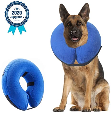 Supet Dog Cones After Surgery, Protective Inflatable Dog Collar Pet Recovery Collar Soft Pet Cone for Small Medium or Large Dogs and Cats Anti-Bite Lick Wound Healing