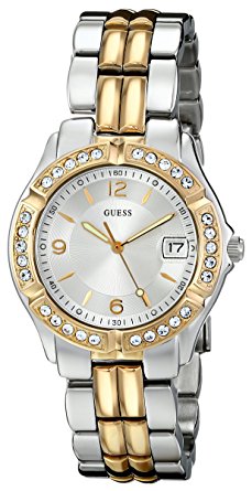 GUESS Women's U0026L1 Dazzling Sporty Silver & Gold-Tone Mid-Size Watch