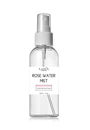 Laila London 100% Pure Rose Water Facial Skin Toner - Anti -Ageing Facial Moisturiser and Cleanser For Oily, Dry, Sensitive, Sun Damaged Skin 100ml