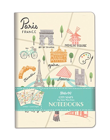 Studio Oh! Notebook Trio with 3 Coordinating Designs Available in 12 Different Assortments, Anne Was Here City Maps