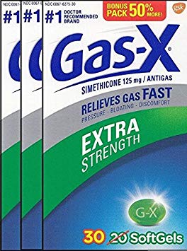 Gas-X Extra Strength Softgels 125 Milligram 90 Count (3Packs of 30)