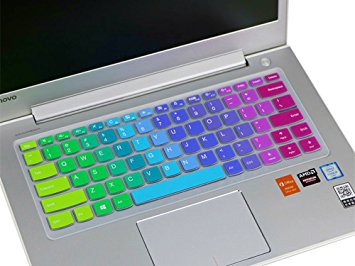 Keyboard Cover for Lenovo Yoga 710 14 14", Yoga 710 15 15.6", Flex 4 14", ideapad 110 14", ideapad 310s 14", ideapad 510s 14" US Layout,Rainbow