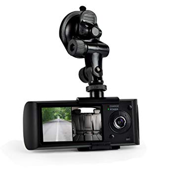 Pyle Car Recorder DVR Front & Rear View Dash Camera Video 2.7 Inch Monitor Windshield Mount - Full Color HD 1080p Security Camcorder for Vehicle - PiP Night Vision Audio Record Micro SD PLDVRCAMG36