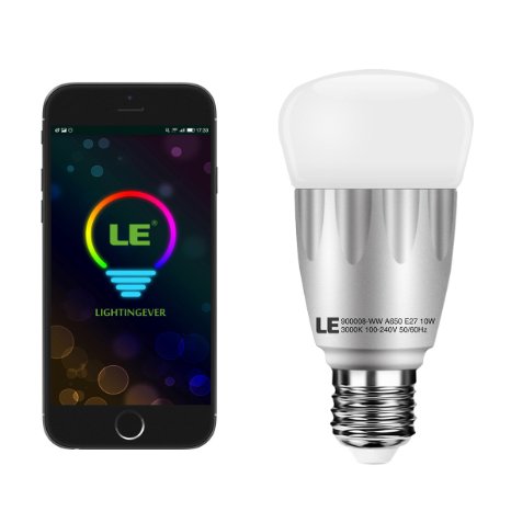 LE A19 E26 Smart LED Light Bulb, Wireless ZigBee Home Automation,10W,960lm, Warm White 3000K, Dimmable, 100W Incandescent Bulbs Equivalent, Compatible with IPhone, Android Phones