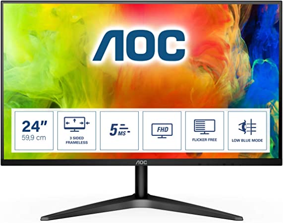 AOC Moniteur 24B1H 59,9 cm (23.6 pouces) (VGA, HDMI, dalle MVA, 1920 x 1080 px, 60 Hz) noir