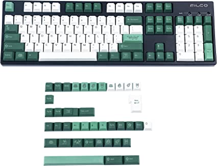 144 Keys Botanical Cherry Profile PBT Dye Sub Keycaps for MX Mechanical Keyboard GMMK Filco Ducky 104 TKL GK61 KBD75 96 GK64 68 (144 Key Botanical)