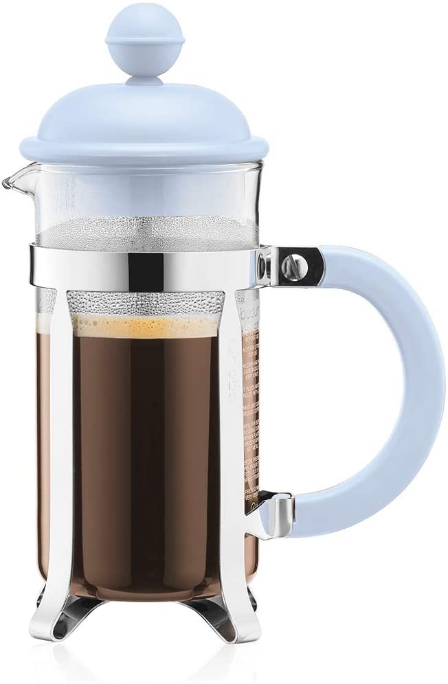 Bodum 1913-338B-Y19 Caffettiera French Press Coffee and Tea Maker, 12 Oz, Light Blue