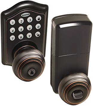 Honeywell Safes & Door Locks - 8732401 Electronic Entry Knob Door Lock, Oil Rubbed Bronze